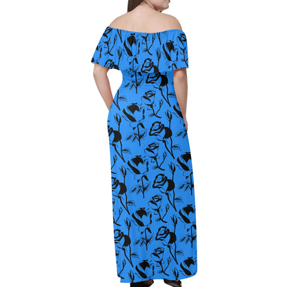 Vestido largo cruzado DAZ Luxury con hombros descubiertos para mujer