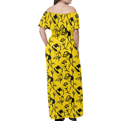 Vestido largo cruzado DAZ Luxury con hombros descubiertos para mujer