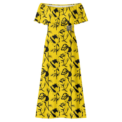 Vestido largo cruzado DAZ Luxury con hombros descubiertos para mujer