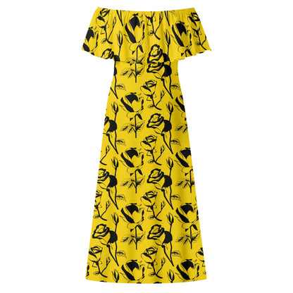 Vestido largo cruzado DAZ Luxury con hombros descubiertos para mujer
