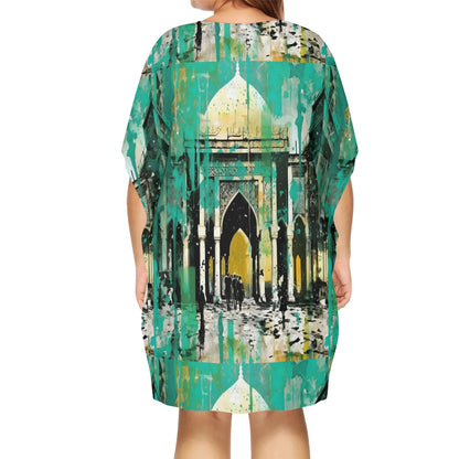 DAZ Women's Plus Size Loose V Neck Dress