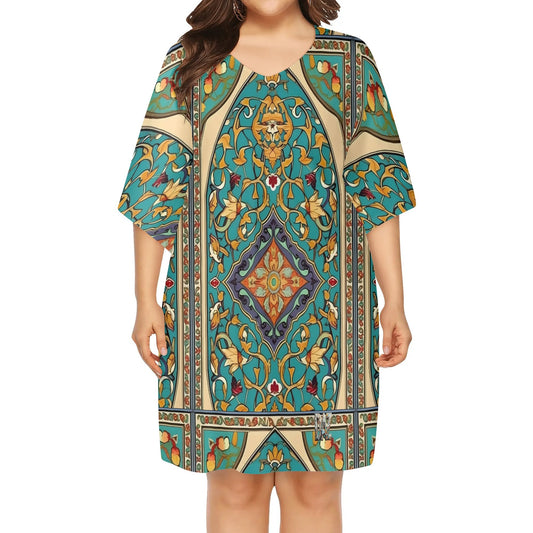 Vestido DAZ holgado de talla grande con escote en V para mujer