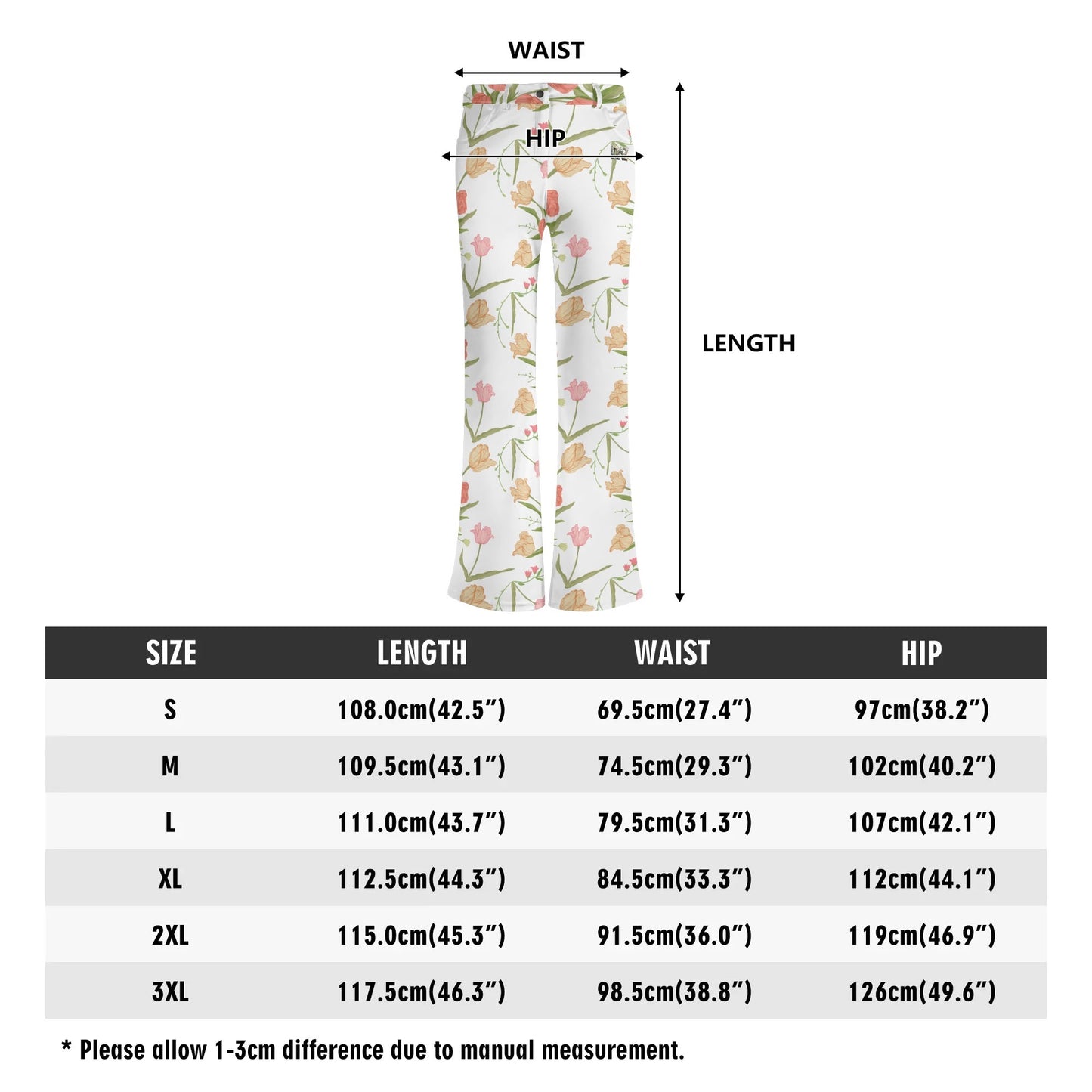 Pantalones acampanados elegantes DAZ Premium con estampado para mujer