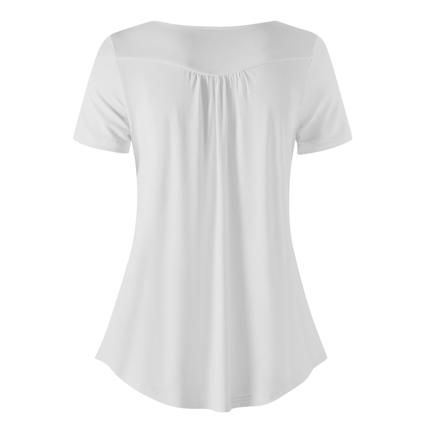 DAZ Premium Women's Short Sleeve Round Neck Loose Blouse