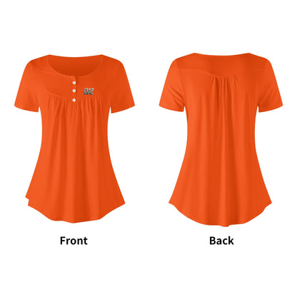 Blusa suelta DAZ Premium de manga corta con escote redondo para mujer