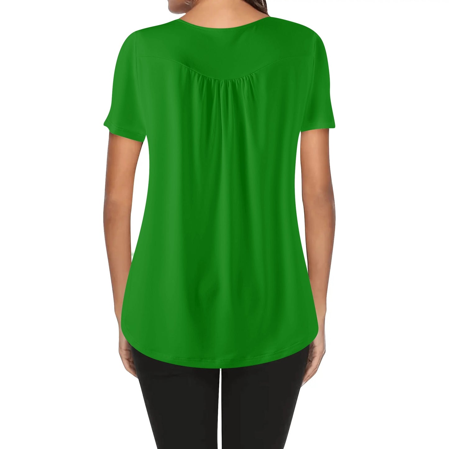 DAZ Premium Women's Short Sleeve Round Neck Loose Blouse
