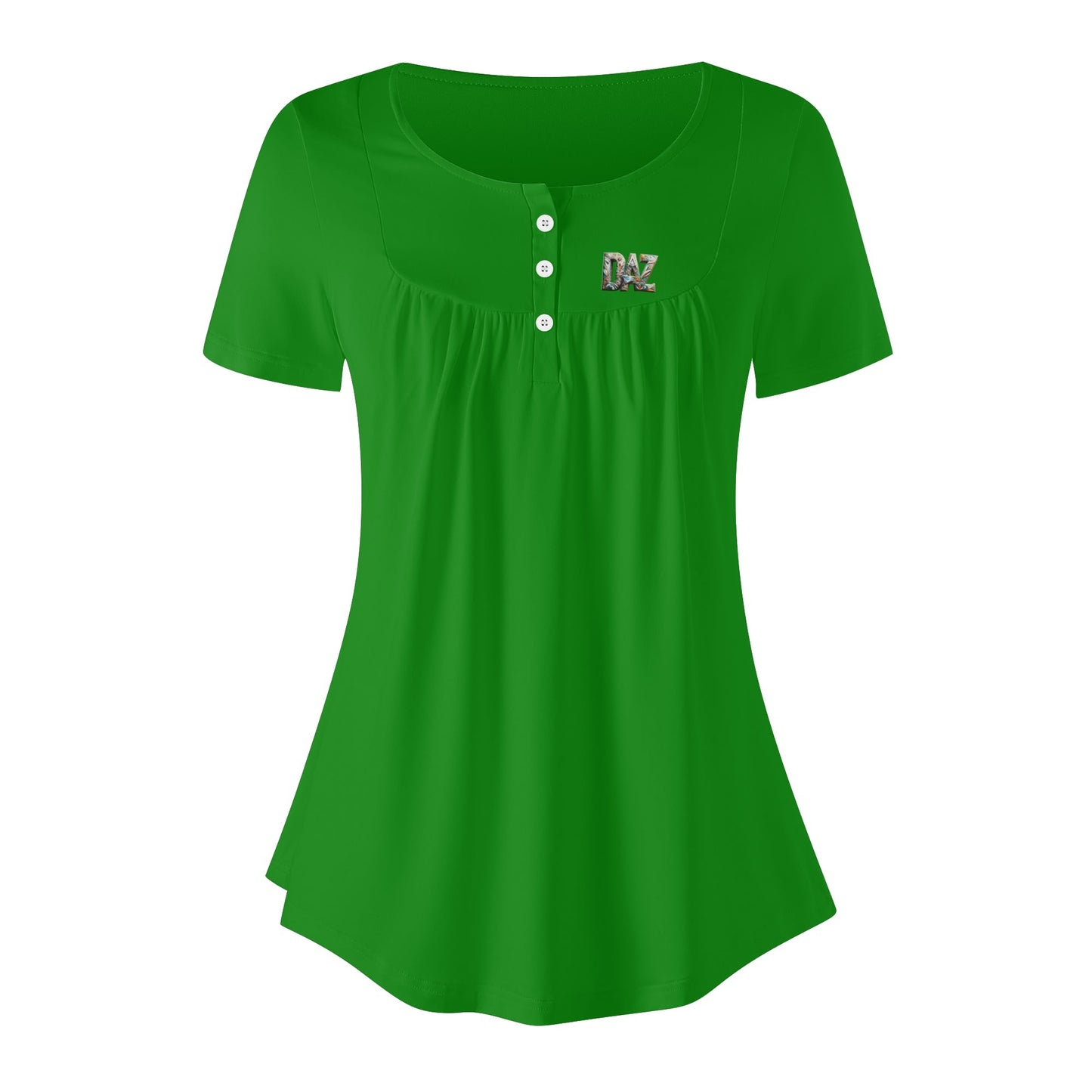 DAZ Premium Women's Short Sleeve Round Neck Loose Blouse
