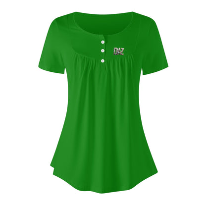 DAZ Premium Women's Short Sleeve Round Neck Loose Blouse