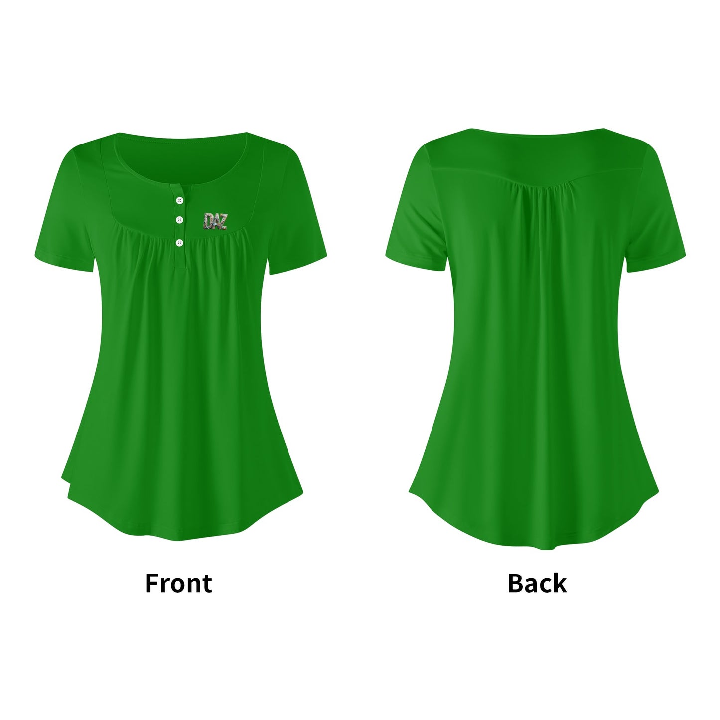 DAZ Premium Women's Short Sleeve Round Neck Loose Blouse