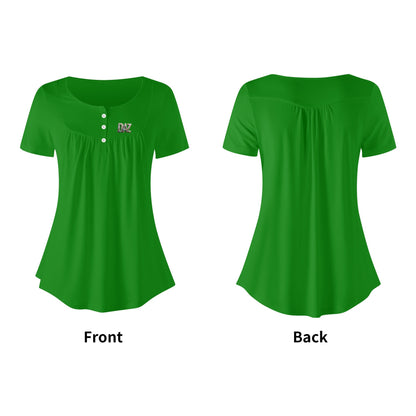 DAZ Premium Women's Short Sleeve Round Neck Loose Blouse