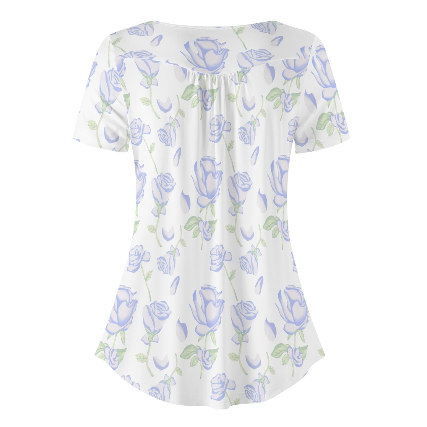 DAZ Premium Women's Short Sleeve Round Neck Loose Blouse