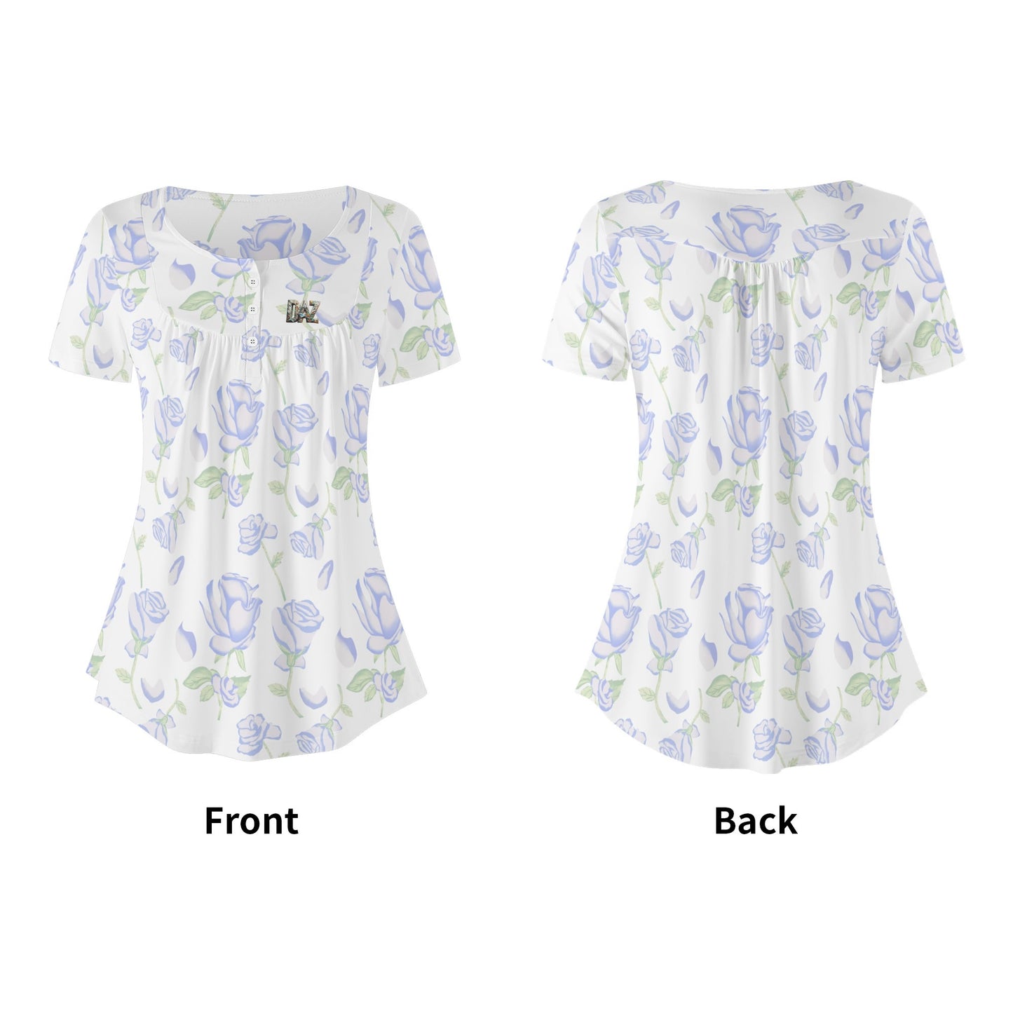 DAZ Premium Women's Short Sleeve Round Neck Loose Blouse