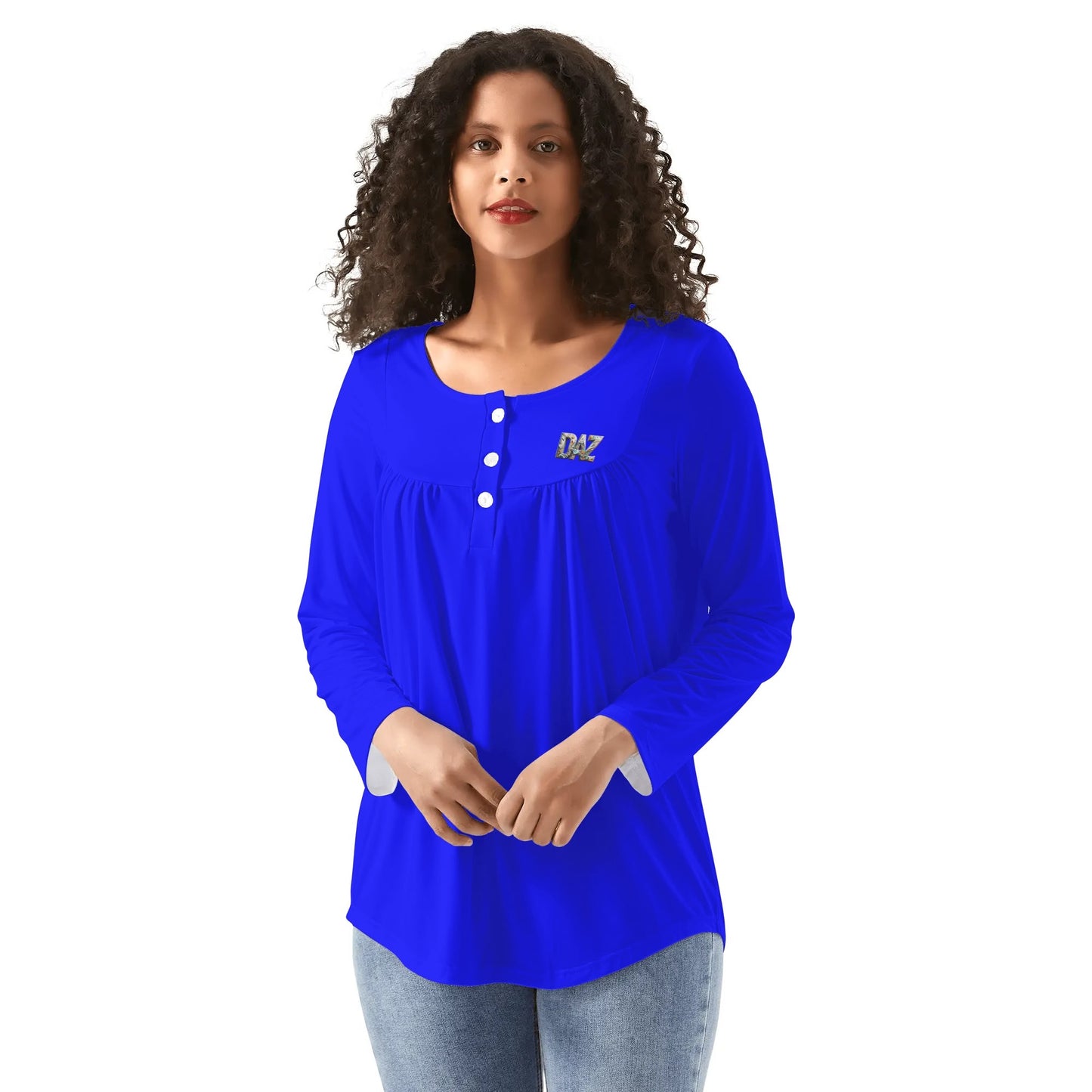 Blusa casual DAZ Premium con cuello babydoll para mujer