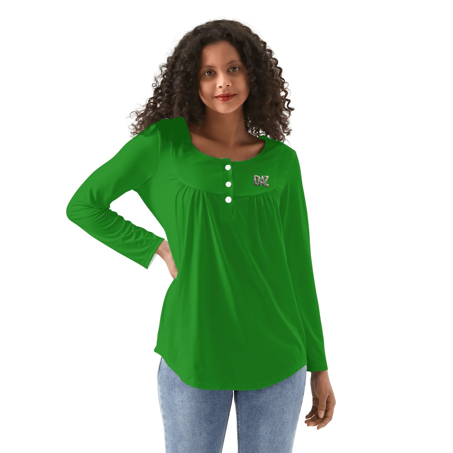 DAZ Premium Babydoll Neck Casual Blouse for Women