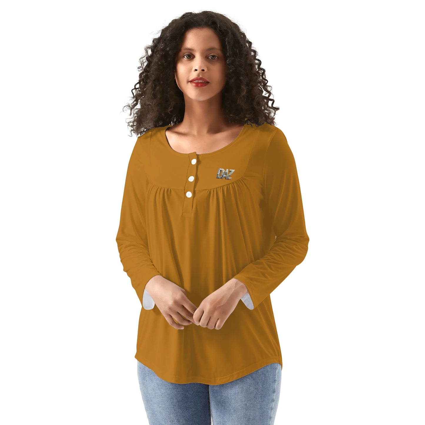 DAZ Premium Babydoll Neck Casual Blouse for Women