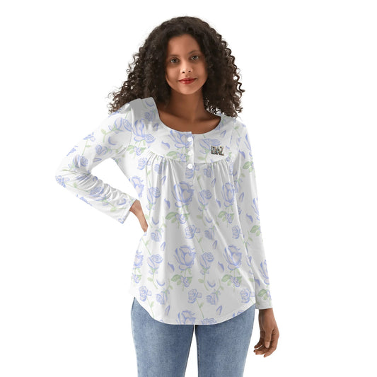 Blusa casual DAZ Premium con cuello babydoll para mujer