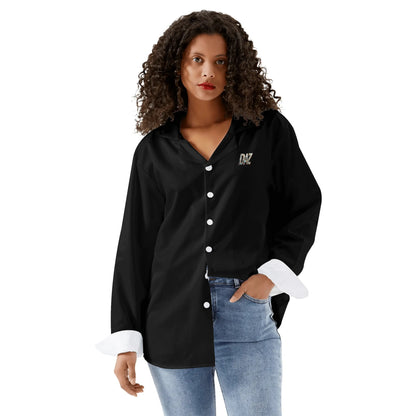 Camisa informal DAZ Luxury de manga larga con botones para mujer