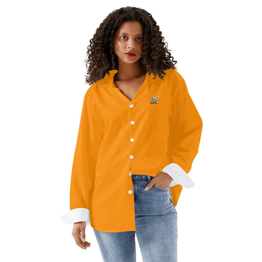 Camisa informal DAZ Luxury de manga larga con botones para mujer