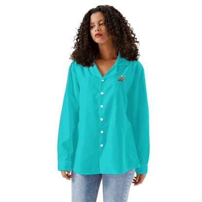 Camisa informal DAZ Luxury de manga larga con botones para mujer