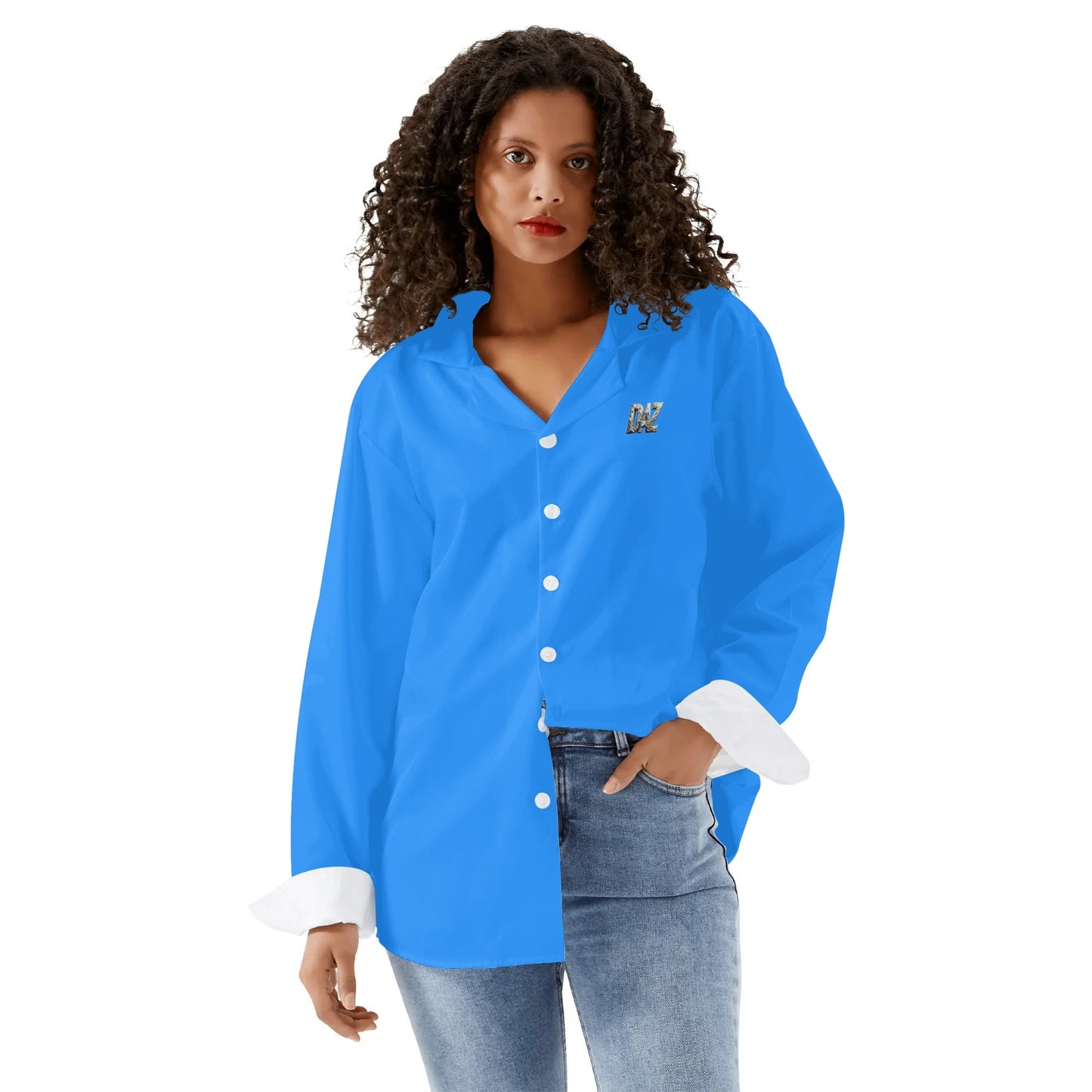 DAZ Luxury Women's Casual Long Sleeve Button Down Shirt