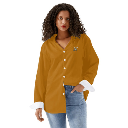 DAZ Luxury Women's Casual Long Sleeve Button Down Shirt