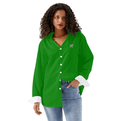 Camisa informal DAZ Luxury de manga larga con botones para mujer