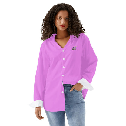 Camisa informal DAZ Luxury de manga larga con botones para mujer