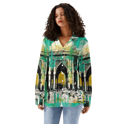 Camisa informal DAZ Luxury de manga larga con botones para mujer