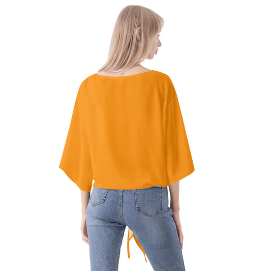 Blusa de gasa DAZ Premium con nudo delantero y escote en V para mujer