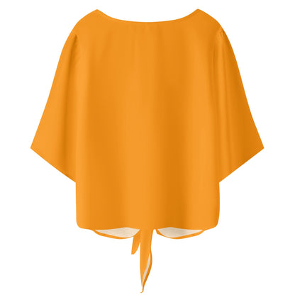 Blusa de gasa DAZ Premium con nudo delantero y escote en V para mujer