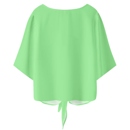 Blusa de gasa DAZ Premium con nudo delantero y escote en V para mujer