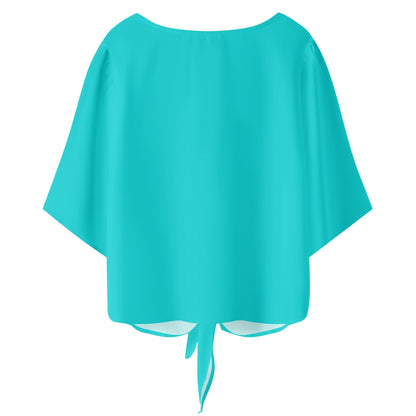 Blusa de gasa DAZ Premium con nudo delantero y escote en V para mujer