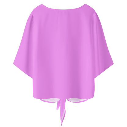 DAZ Premium Chiffon Blouse with Front Knot and V Neckline for Women