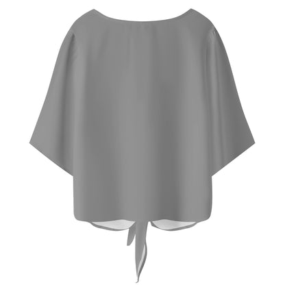 Blusa de gasa DAZ Premium con nudo delantero y escote en V para mujer