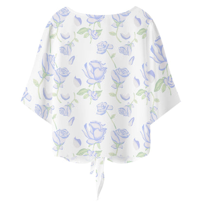 DAZ Premium Chiffon Blouse with Front Knot and V Neckline for Women