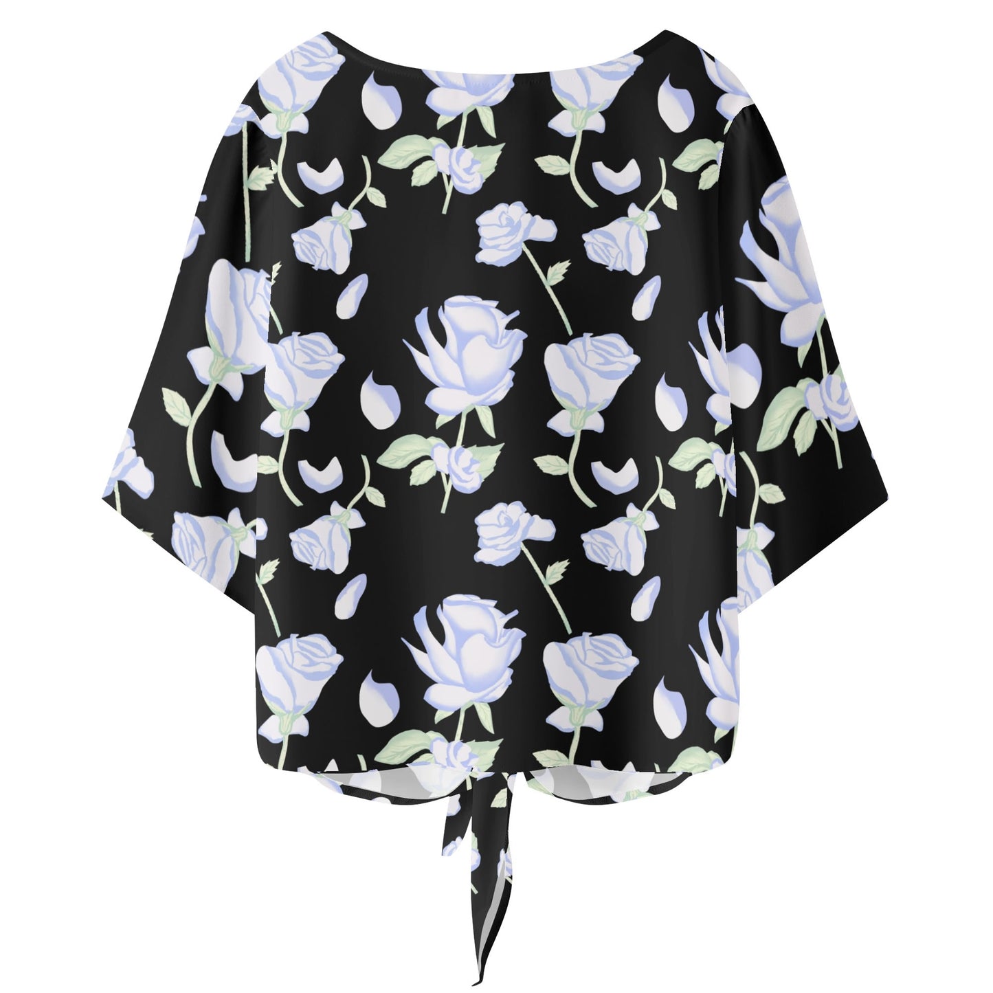 Blusa de gasa DAZ Premium con nudo delantero y escote en V para mujer