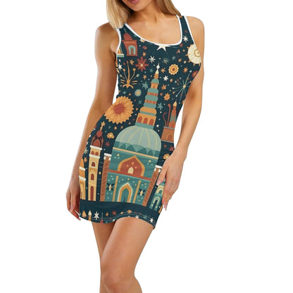 Vestidos para mujer ajustado con escote y realce de la cadera