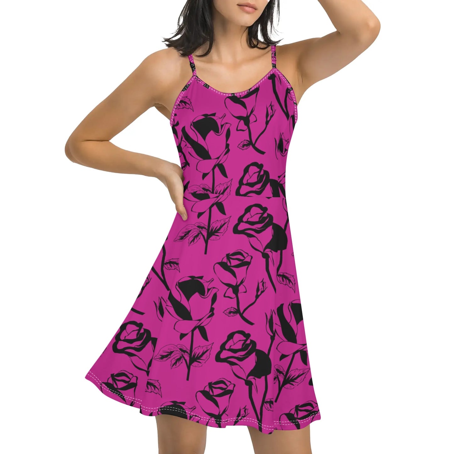 Vestido DAZ Luxury corto con tirantes finos ajustables y sin mangas para mujer