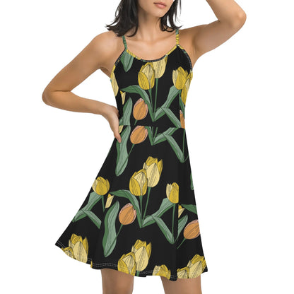 Vestido DAZ Luxury corto con tirantes finos ajustables y sin mangas para mujer