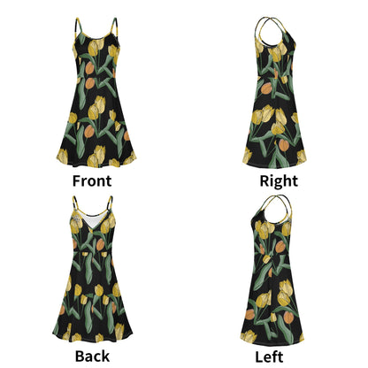 Vestido DAZ Luxury corto con tirantes finos ajustables y sin mangas para mujer