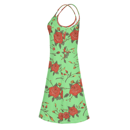 Vestido DAZ Luxury corto con tirantes finos ajustables y sin mangas para mujer