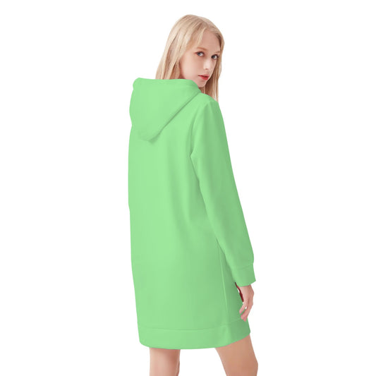 Vestido DAZ con capucha y estampado integral de terciopelo cálido para mujer