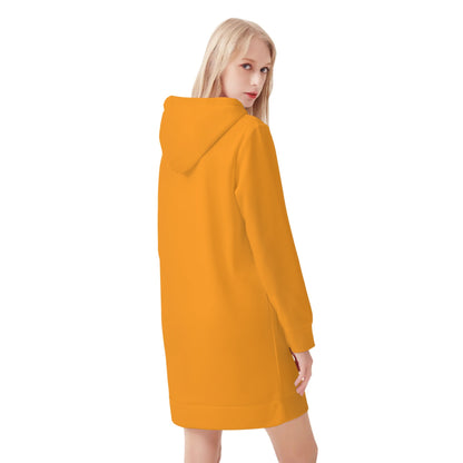 Vestido DAZ con capucha y estampado integral de terciopelo cálido para mujer