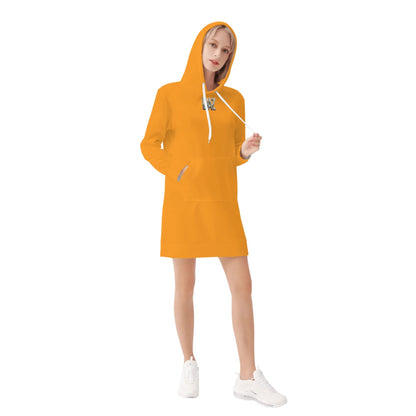 Vestido DAZ con capucha y estampado integral de terciopelo cálido para mujer