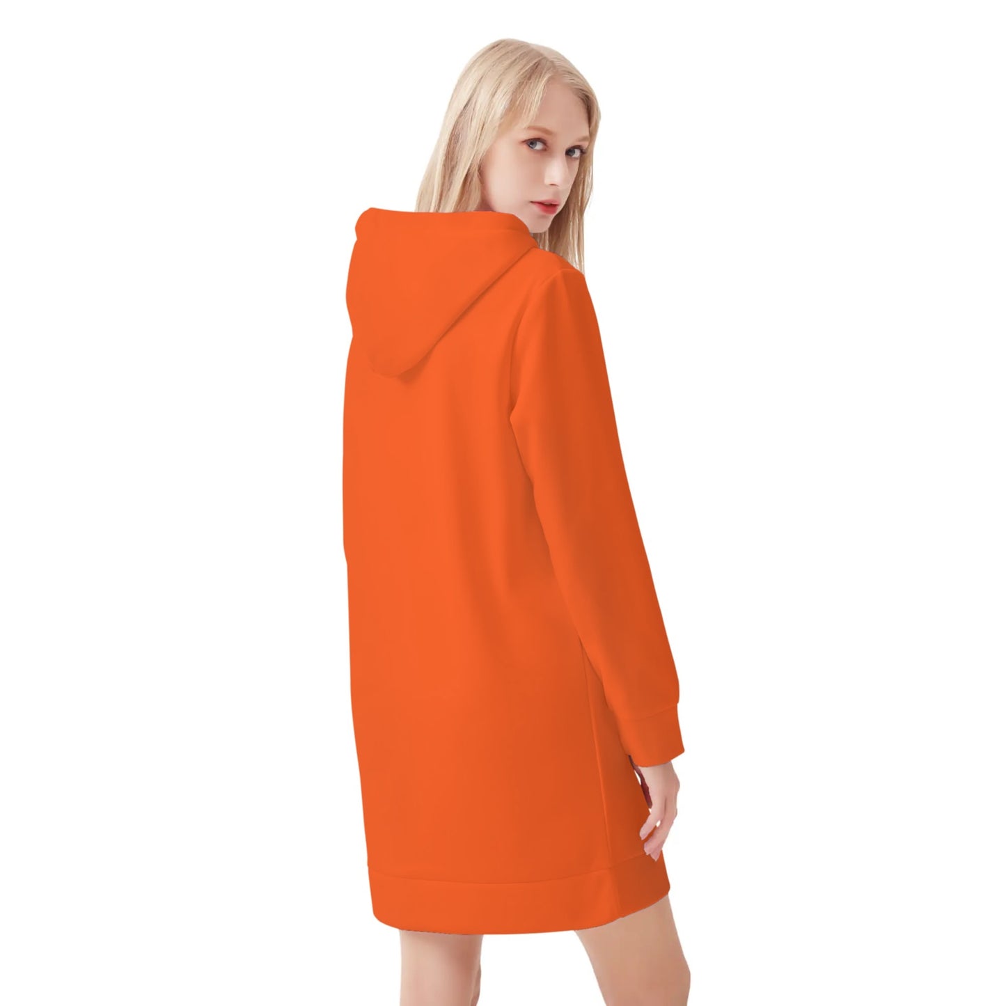 Vestido DAZ con capucha y estampado integral de terciopelo cálido para mujer