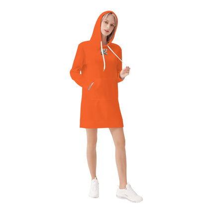 Vestido DAZ con capucha y estampado integral de terciopelo cálido para mujer