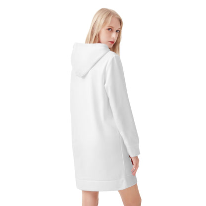 Vestido DAZ con capucha y estampado integral de terciopelo cálido para mujer