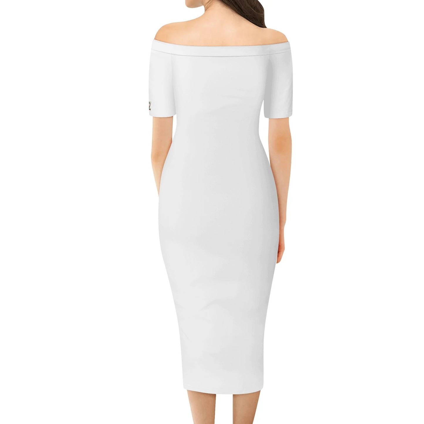 Vestido cruzado elegante DAZ Luxury de manga corta con hombros descubiertos para mujer