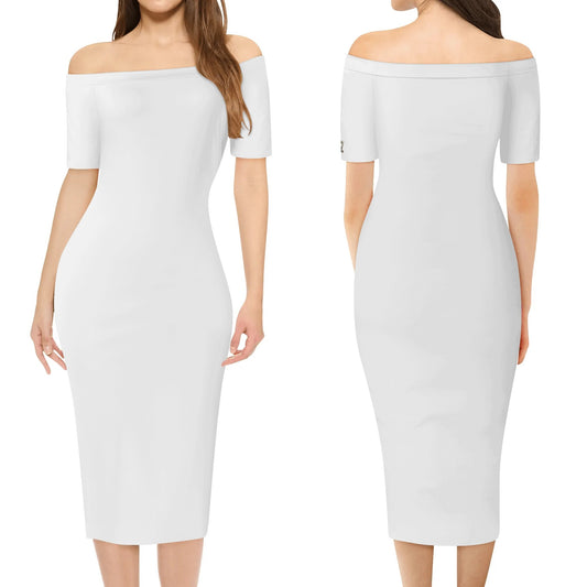Vestido cruzado elegante DAZ Luxury de manga corta con hombros descubiertos para mujer