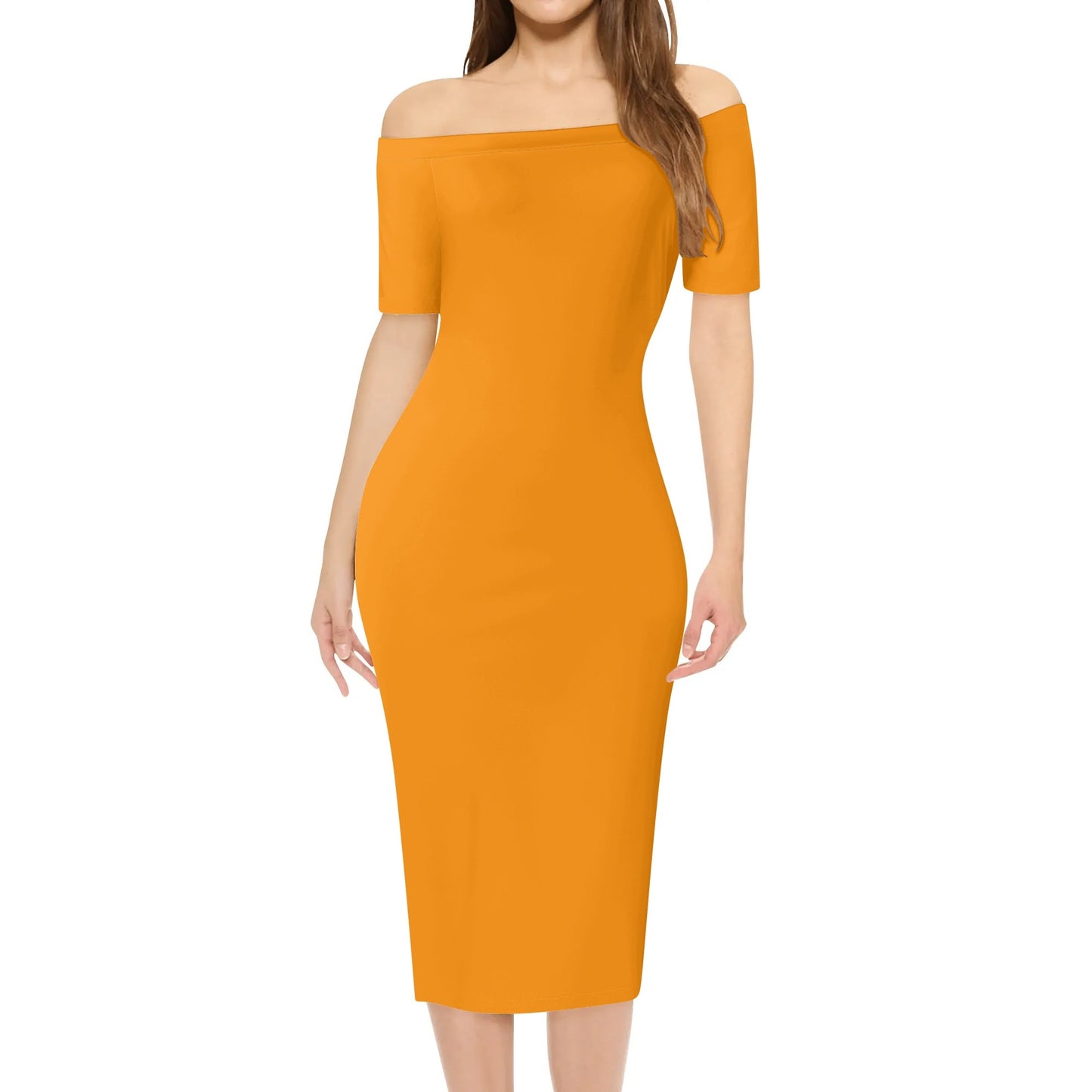 Vestido cruzado elegante DAZ Luxury de manga corta con hombros descubiertos para mujer